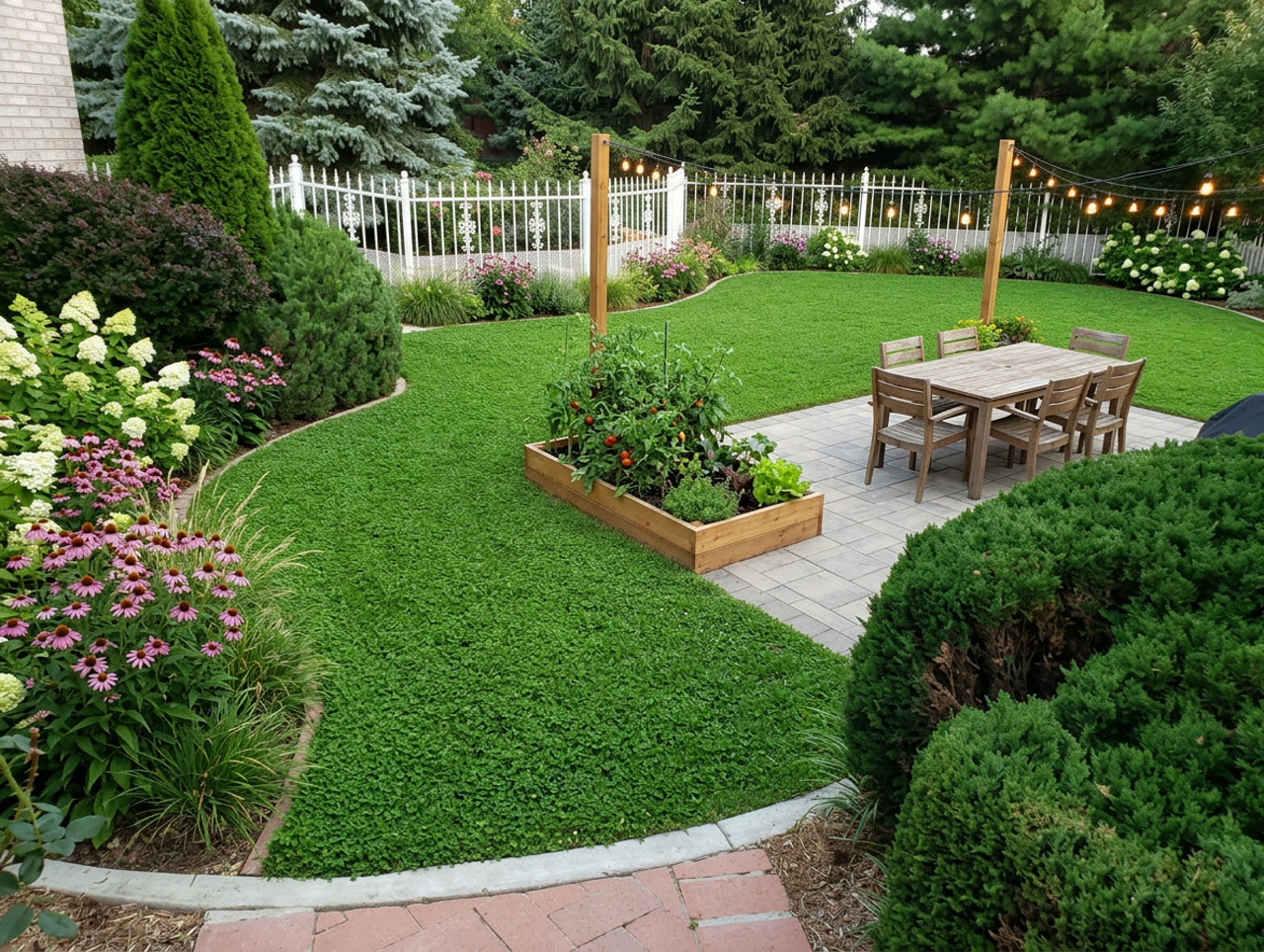 Casual Al Fresco Hub: a real yard design rendered from a customer photo